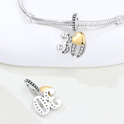 30th Birthday Dangle Fits Pandora Charm Bracelet, Silver Number Thirty Bead, Anniversary Gift