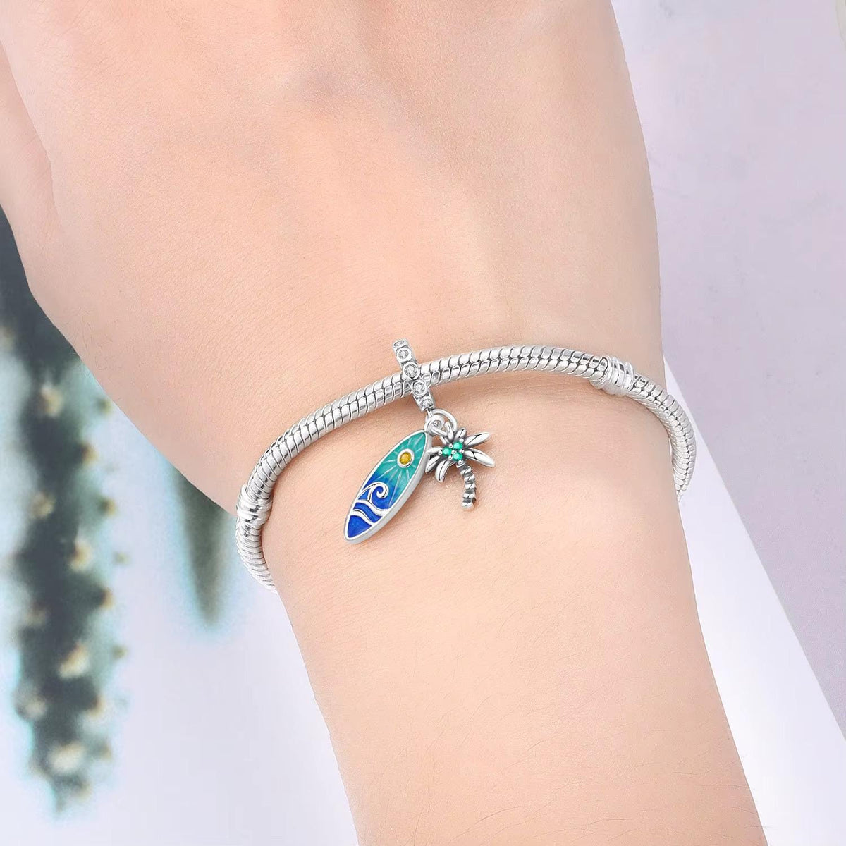 Surfboard sterling silver charm view 5