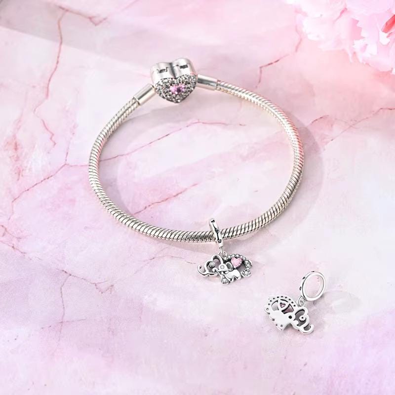 Elephant sterling silver charm view 6