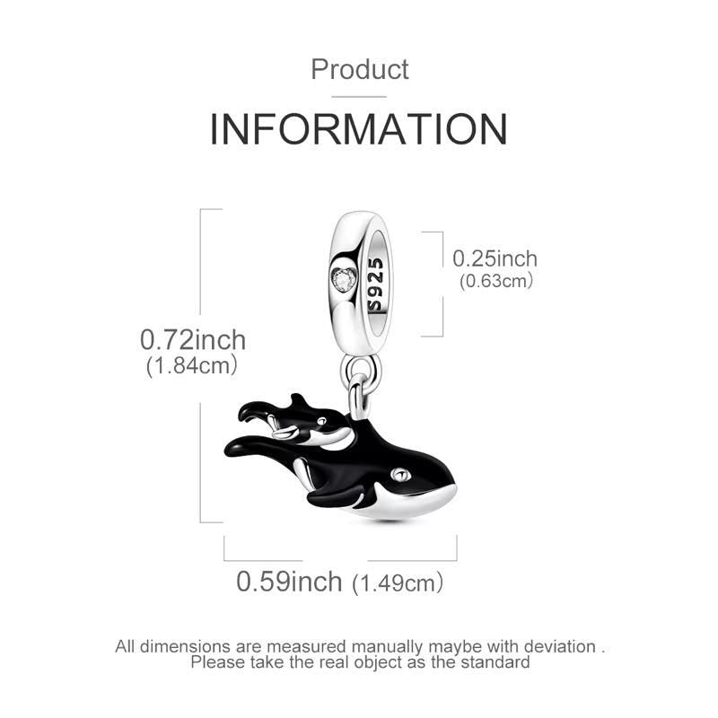 Orca sterling silver charm view 5