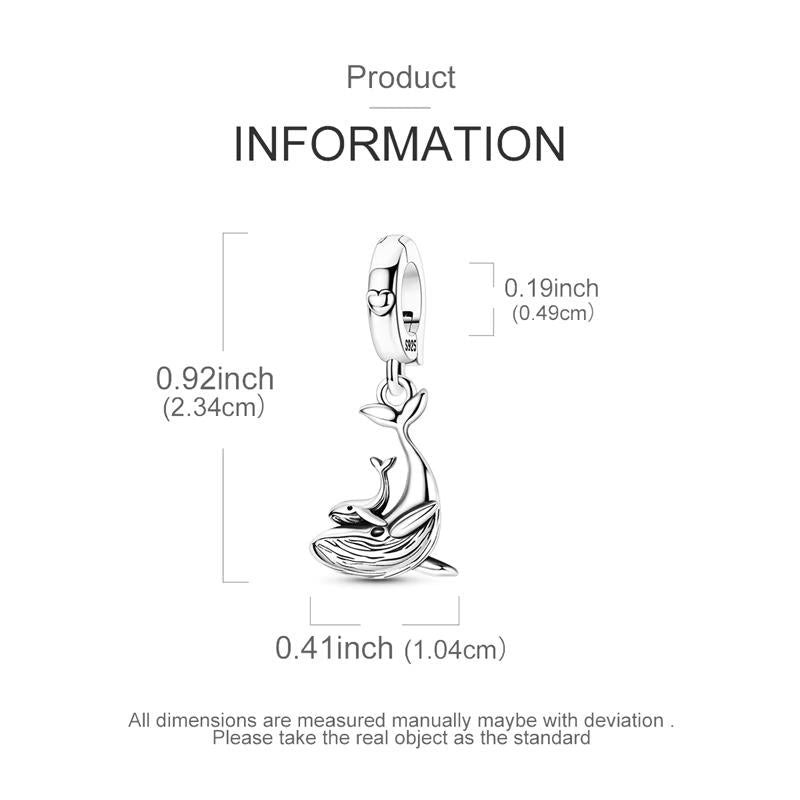 Whale sterling silver charm view 5