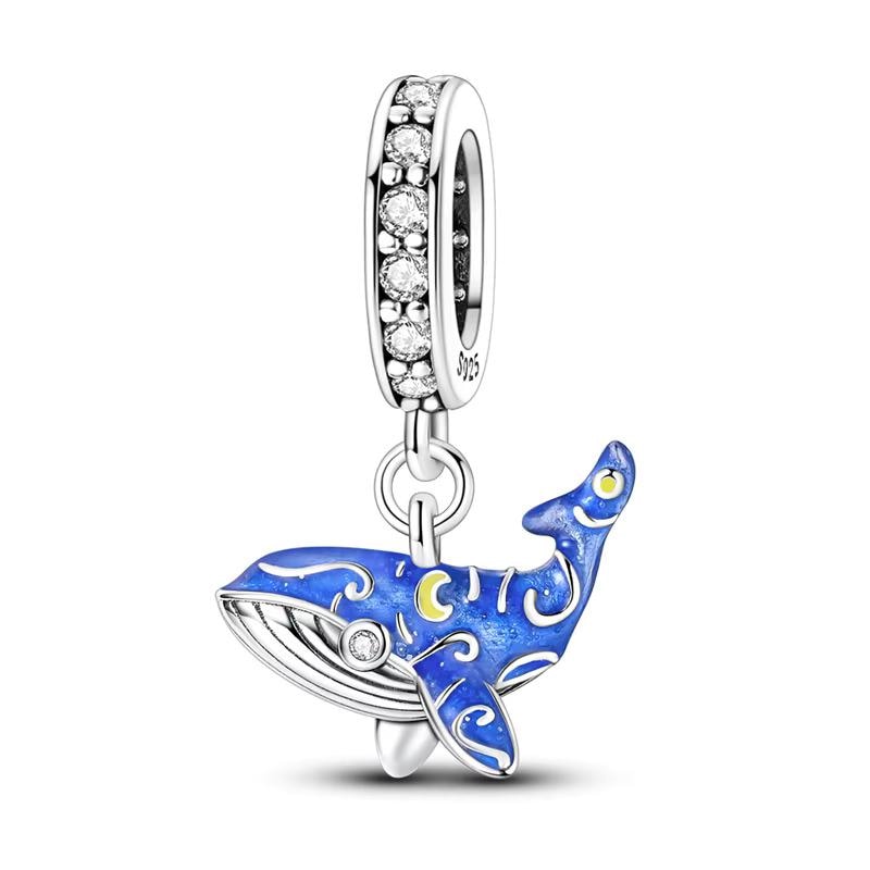 Celestial Whale 925 sterling silver charm