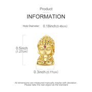 Gold Meditating Buddha Bead Fits Pandora Charm Bracelet, Silver Spiritual Zen Yoga Jewelry Gift