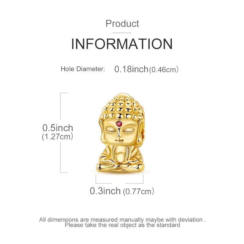 Meditating Buddha sterling silver charm view 5