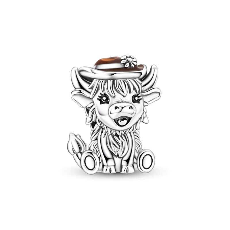 Highland Cow 925 sterling silver charm