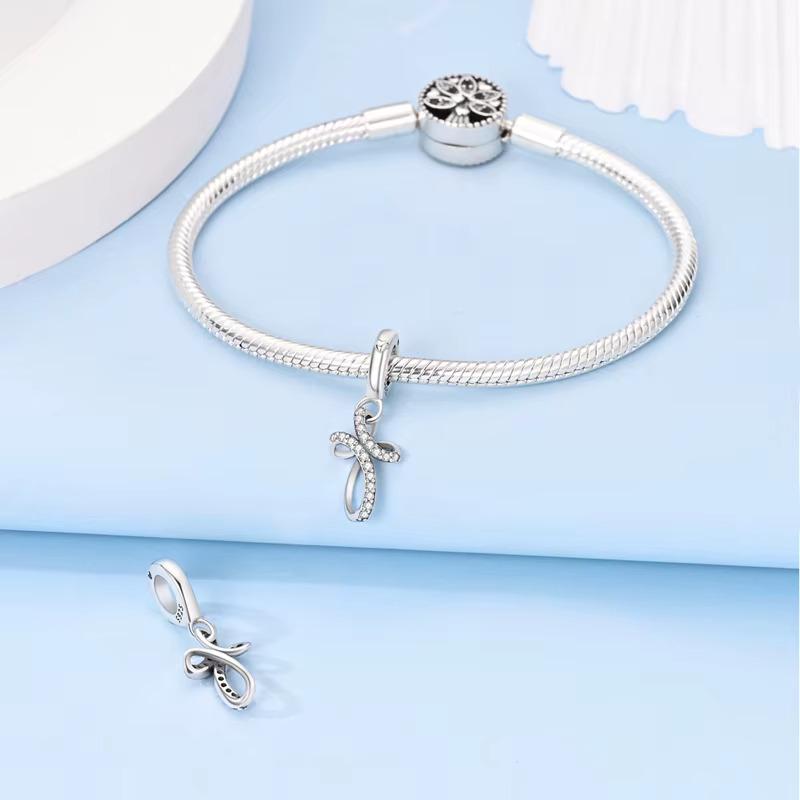 Silver Infinite Cross sterling silver charm view 6