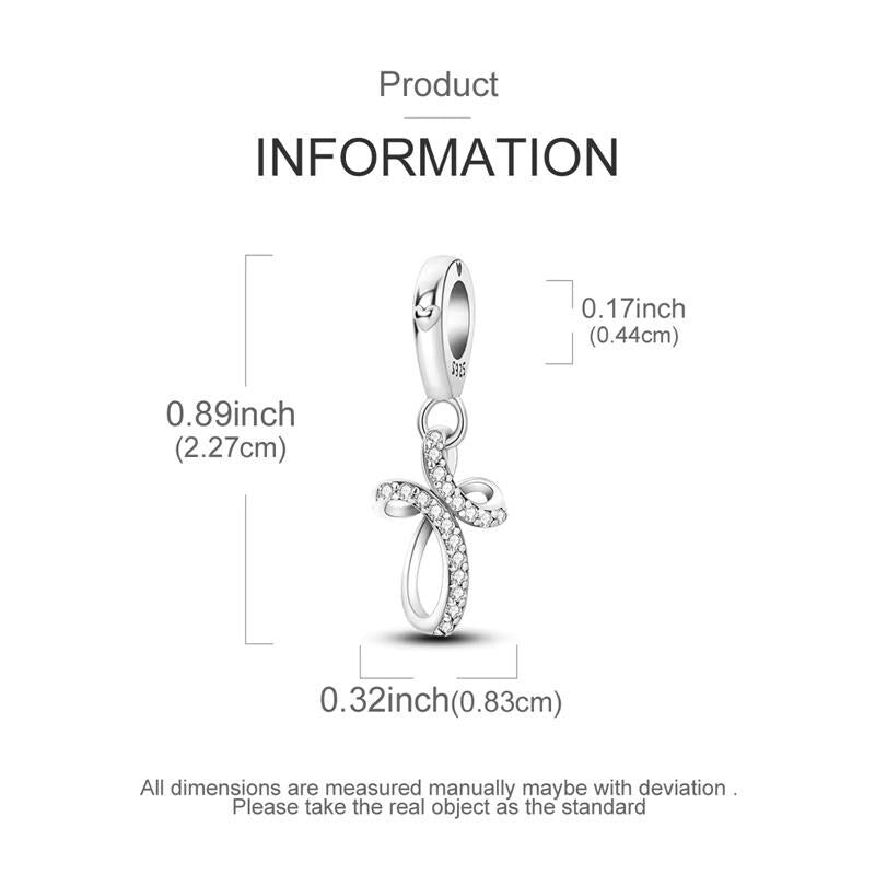 Silver Infinite Cross sterling silver charm view 5