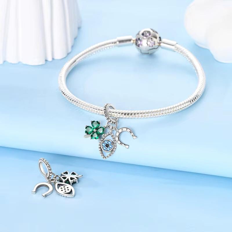 Good Luck sterling silver charm view 6