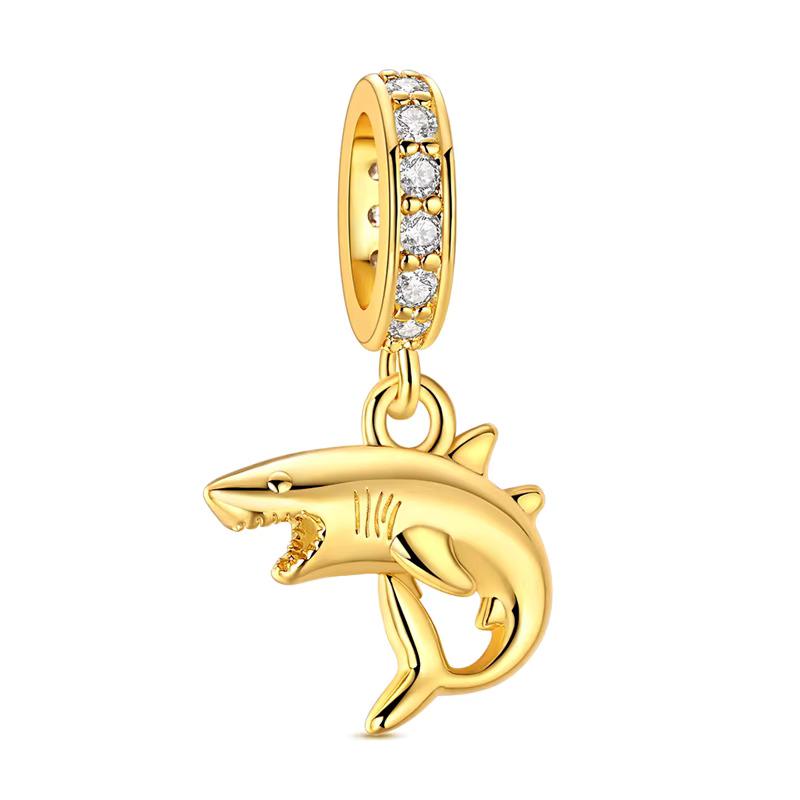 Gold Shark 925 sterling silver charm