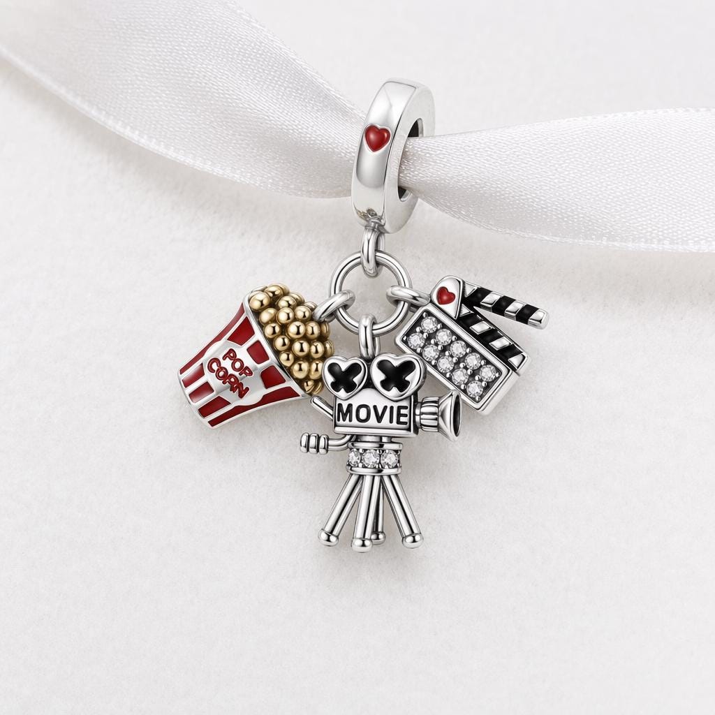 Movie Night sterling silver charm alternate view