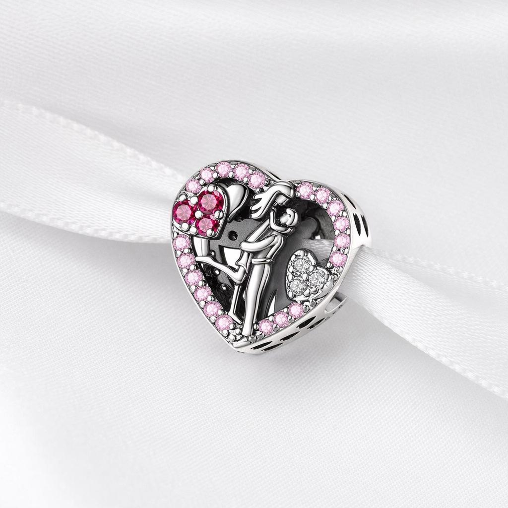 Romantic Couple sterling silver charm alternate view
