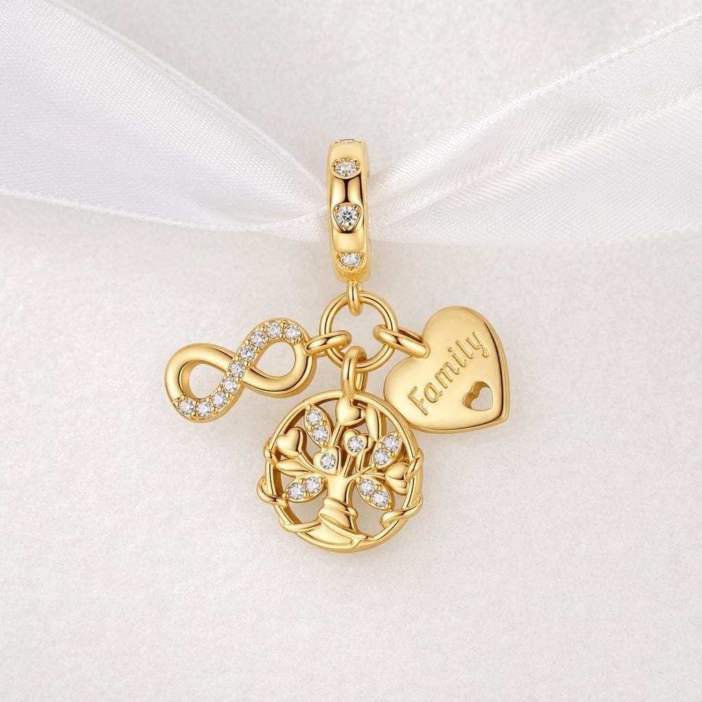 Family Tree sterling silver charm alternate view