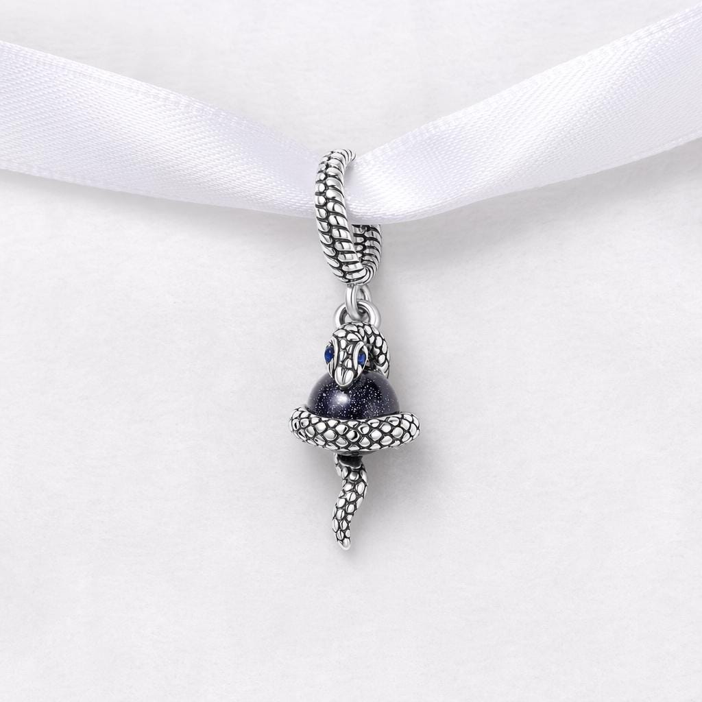 Snake sterling silver charm alternate view