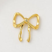 Gold Bow Bead Fits Pandora Charm Bracelet, Elegant Ribbon Knot Women Jewelry Gift