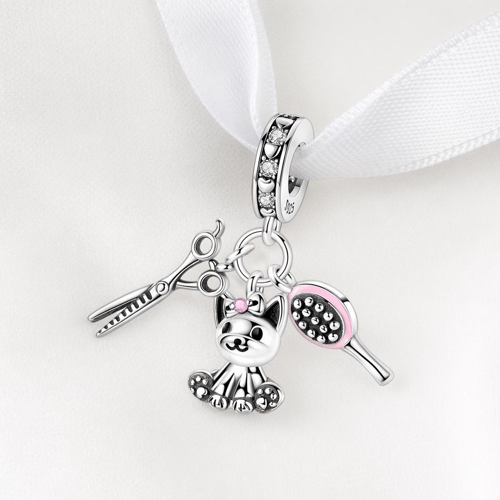 Pet Grooming sterling silver charm alternate view