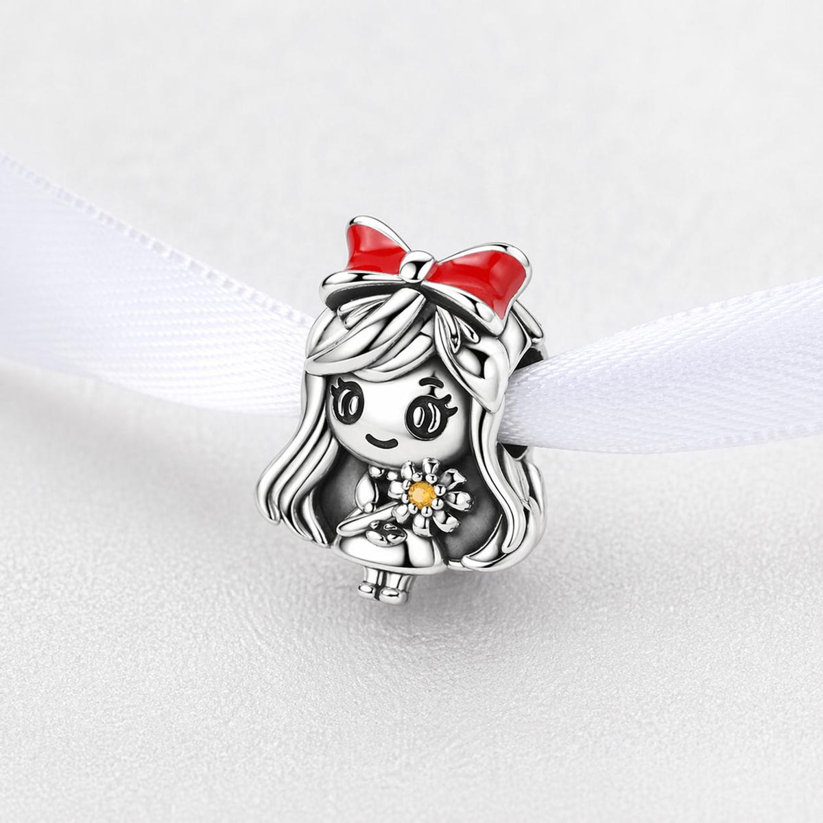 Girl sterling silver charm alternate view