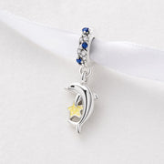 Dolphin Star Bead Fits Pandora Charm Bracelet, Silver Ocean Dangle Animal Jewelry Gift