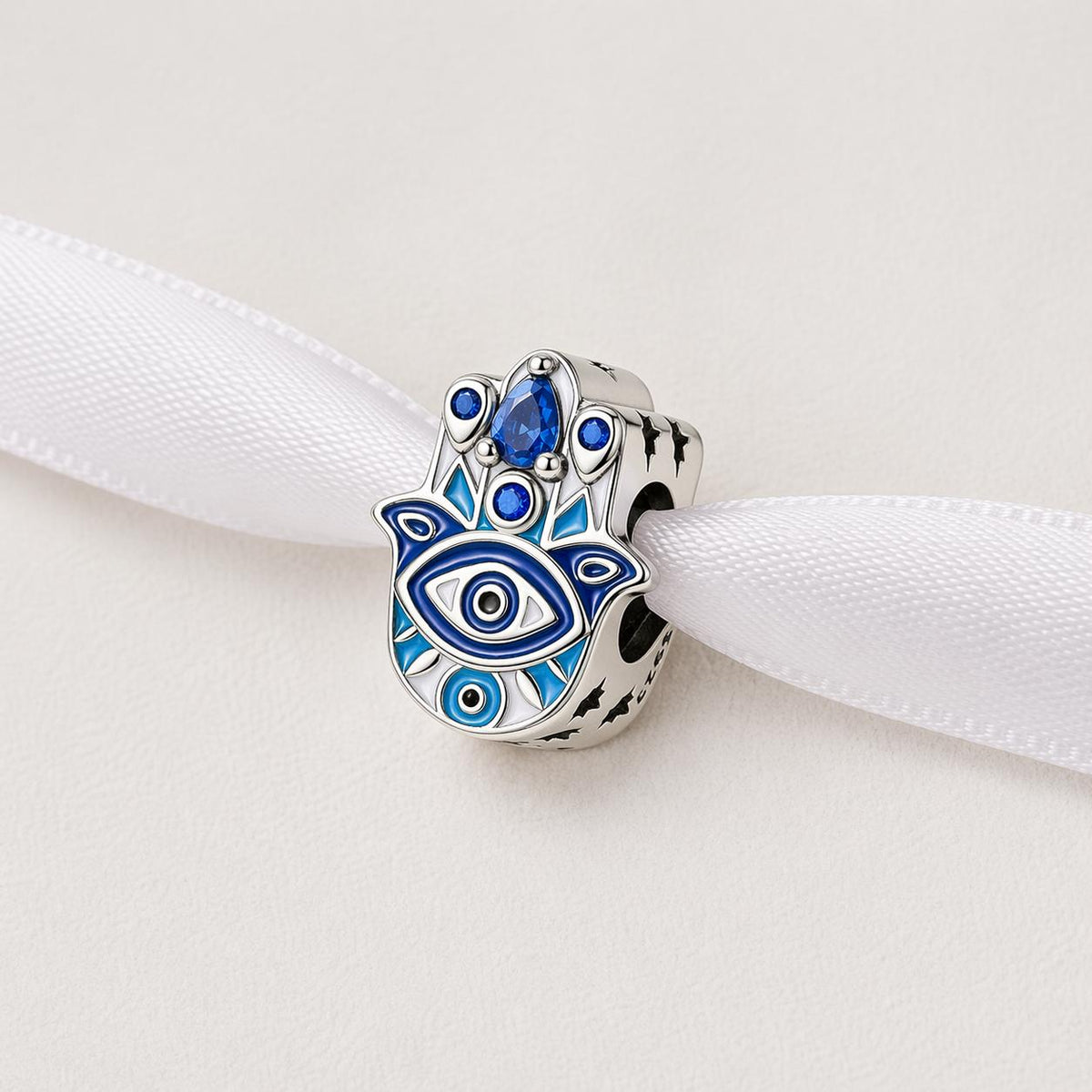 Hamsa Hand sterling silver charm alternate view