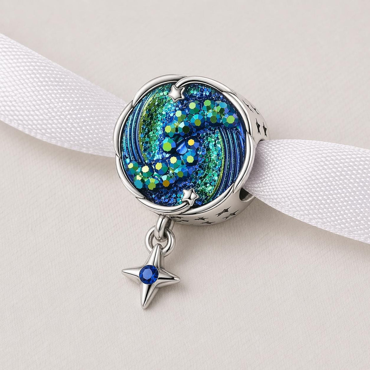 Aurora Galaxy sterling silver charm alternate view