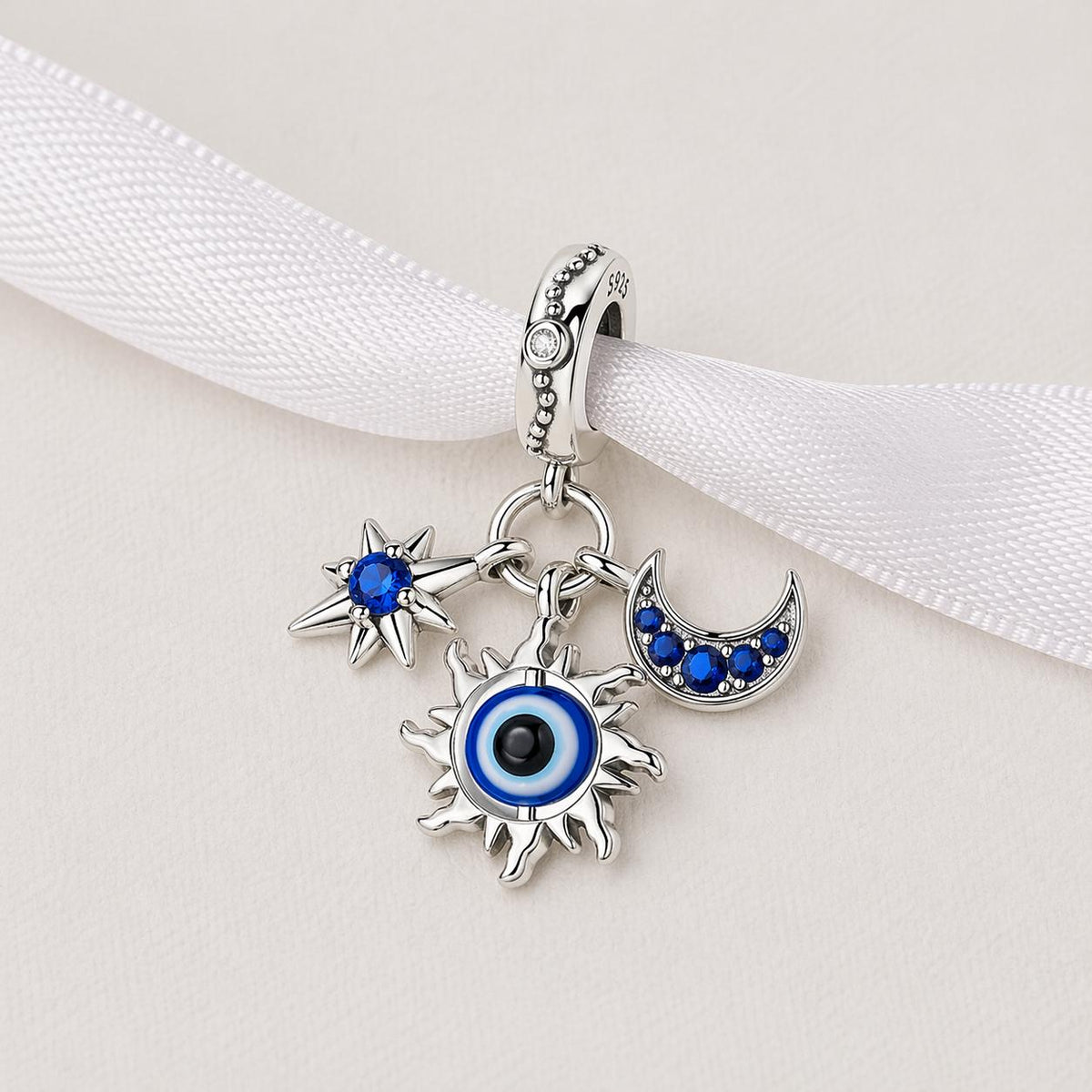 Celestial Evil Eye sterling silver charm alternate view