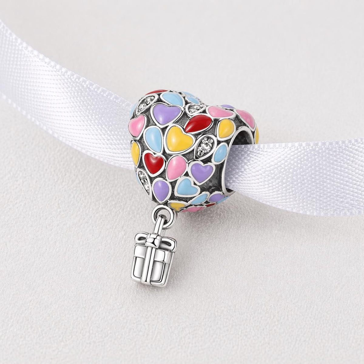 Heart Hot Air Balloon sterling silver charm alternate view