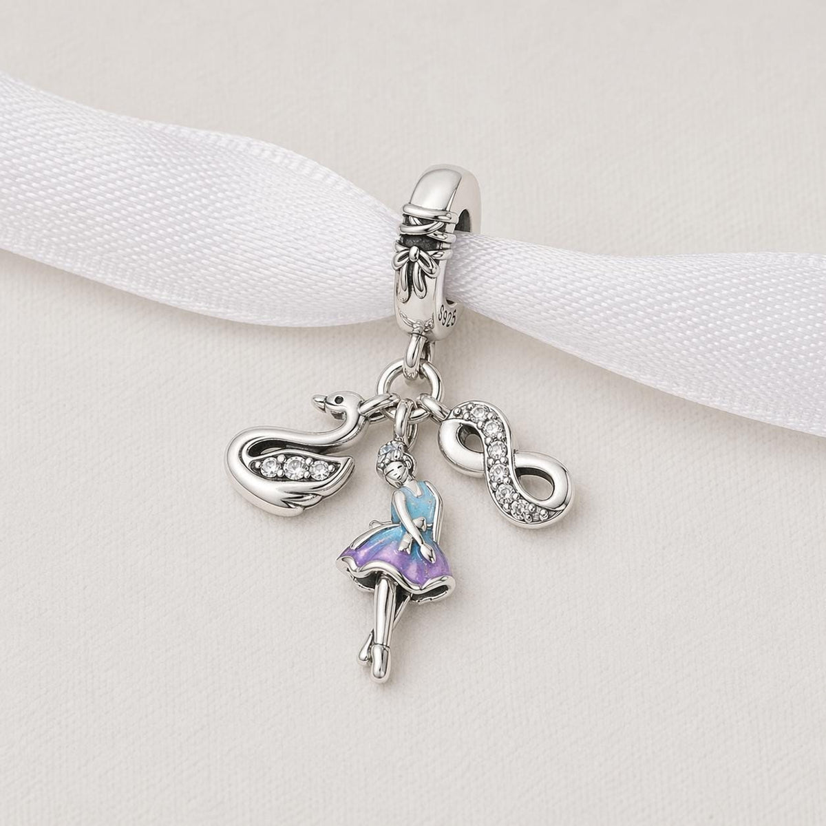 Swan Lake Ballerina sterling silver charm alternate view