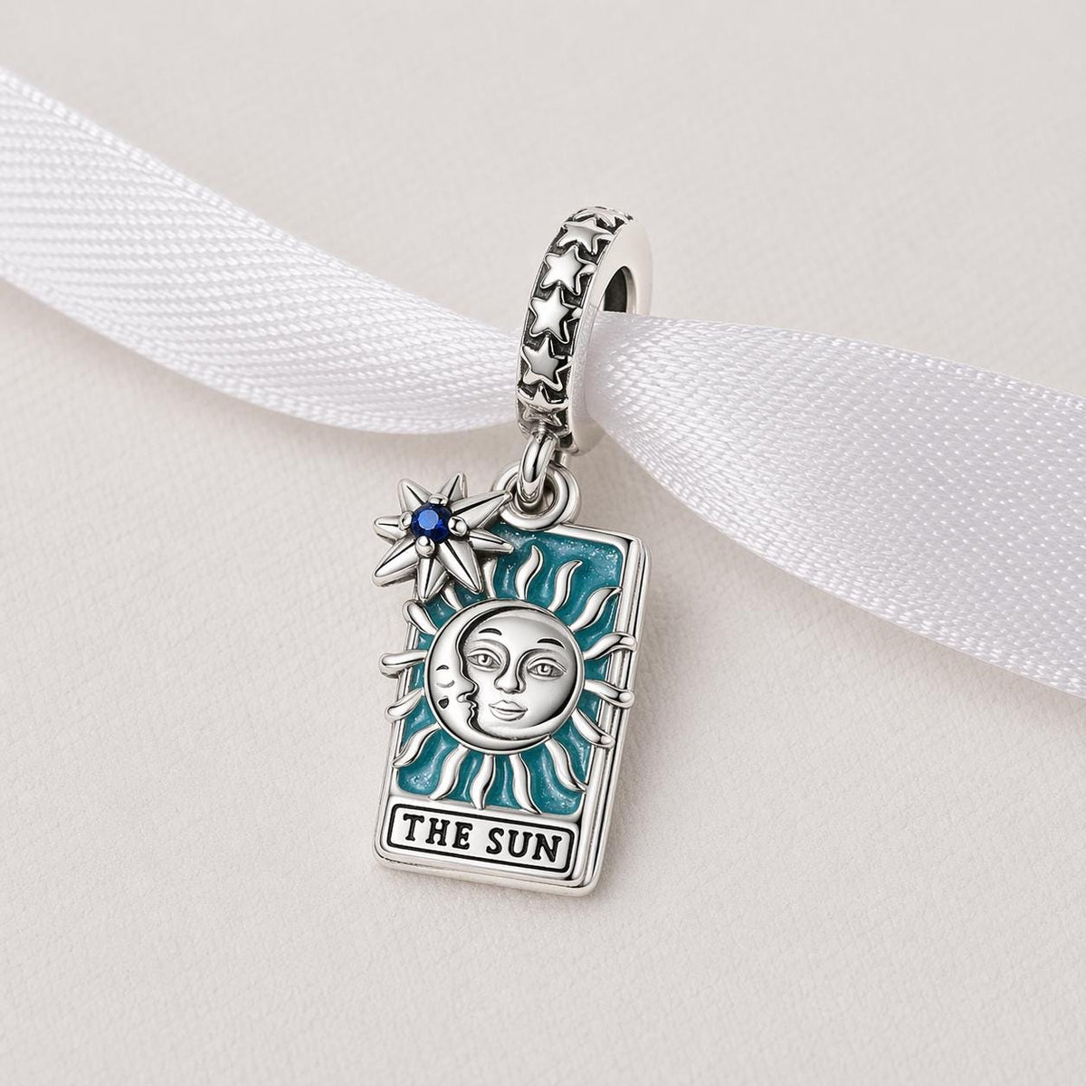 Sun Tarot Card sterling silver charm alternate view