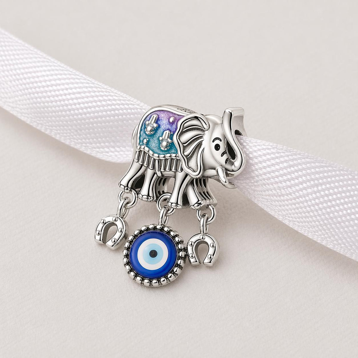 Lucky Elephant sterling silver charm alternate view