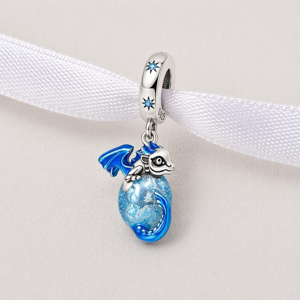 Blue Dragon sterling silver charm alternate view