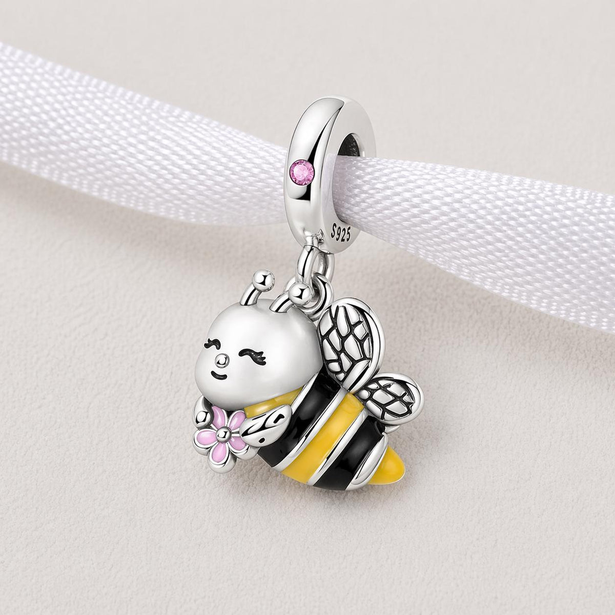 Bumblebee sterling silver charm alternate view