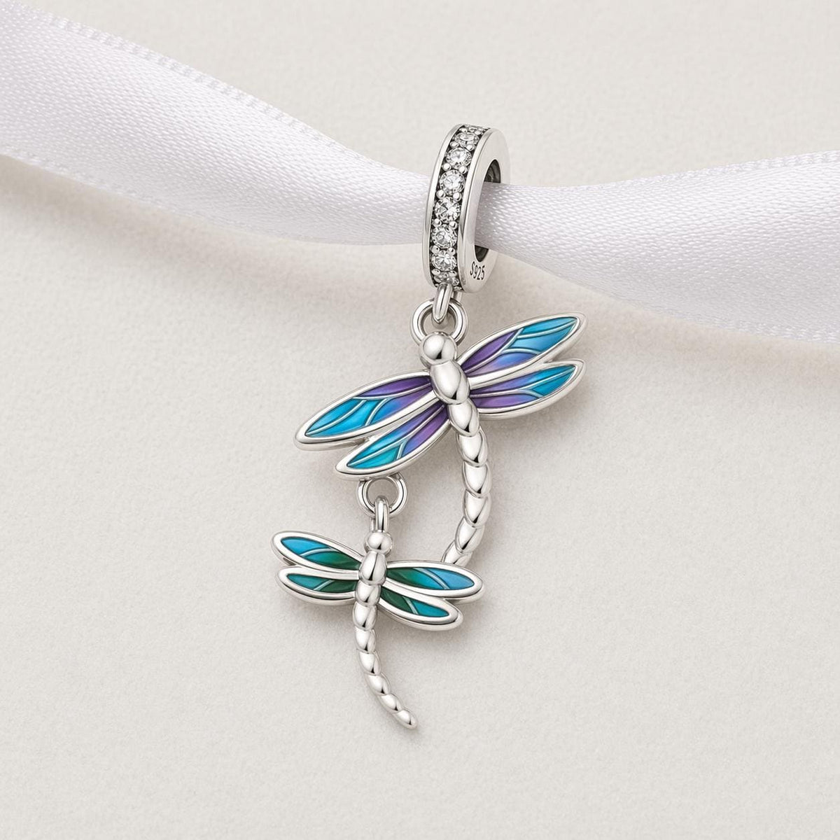 Dragonfly sterling silver charm alternate view