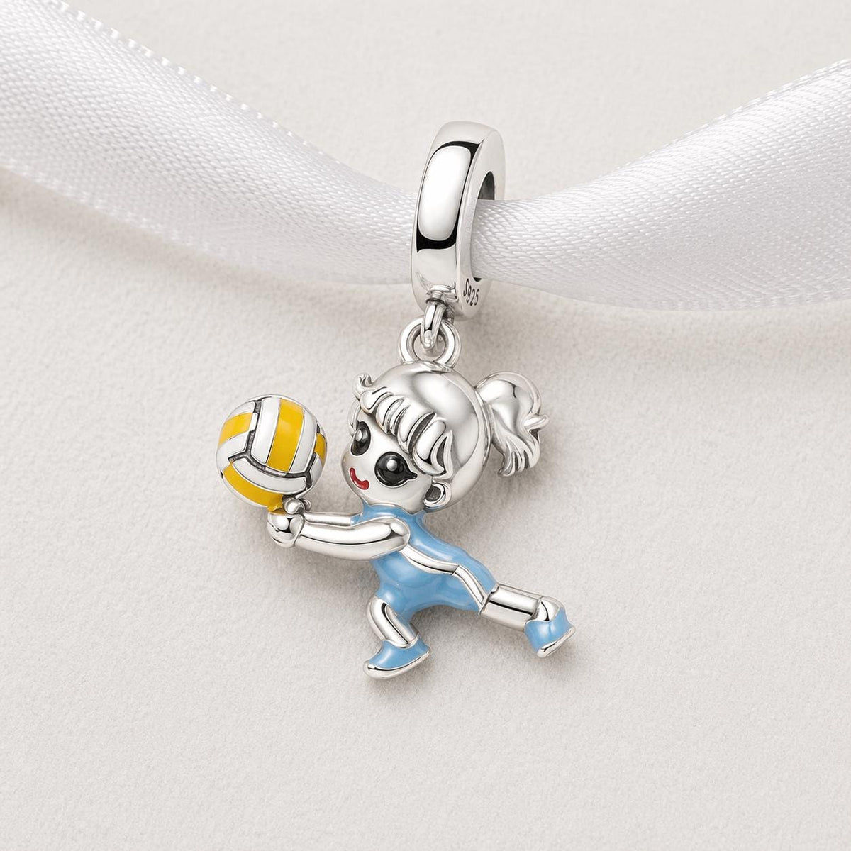 Volleyball Girl sterling silver charm alternate view