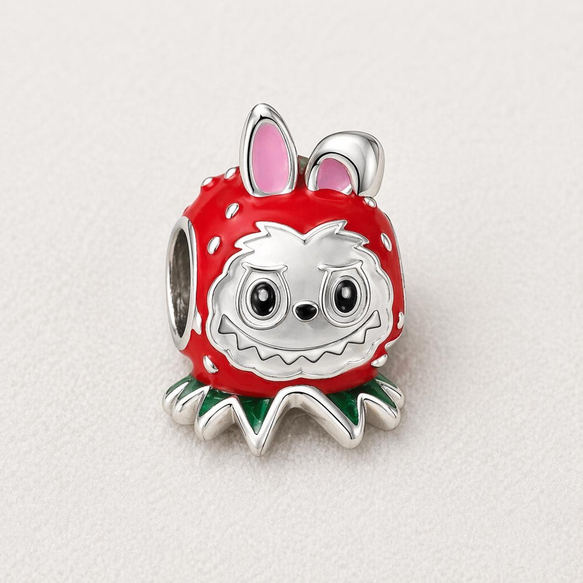 Strawberry Monster sterling silver charm alternate view