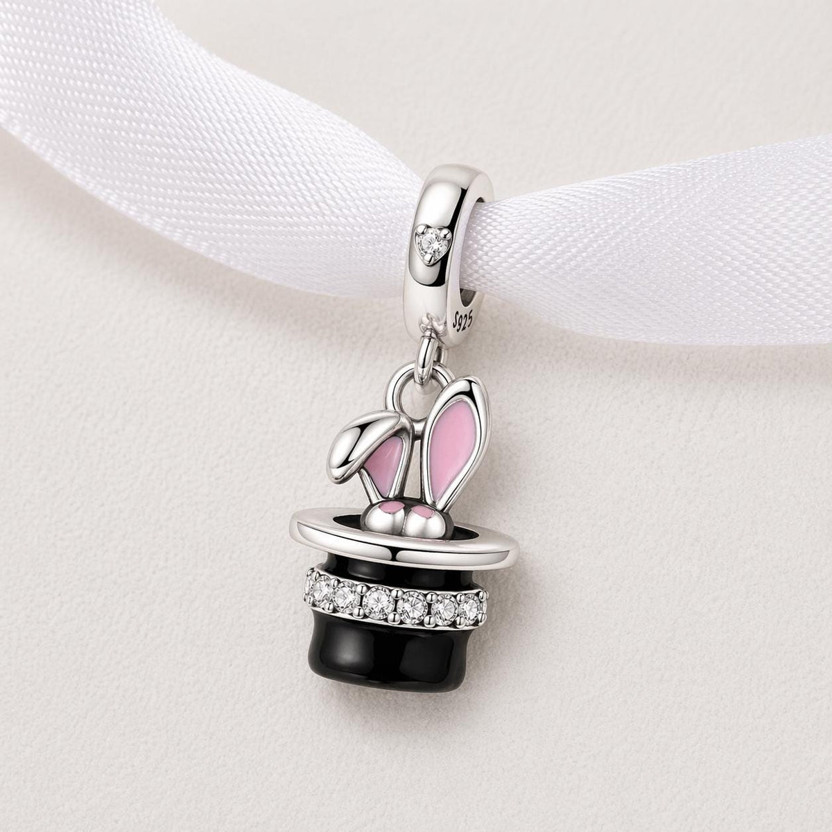 Magician Bunny sterling silver charm alternate view