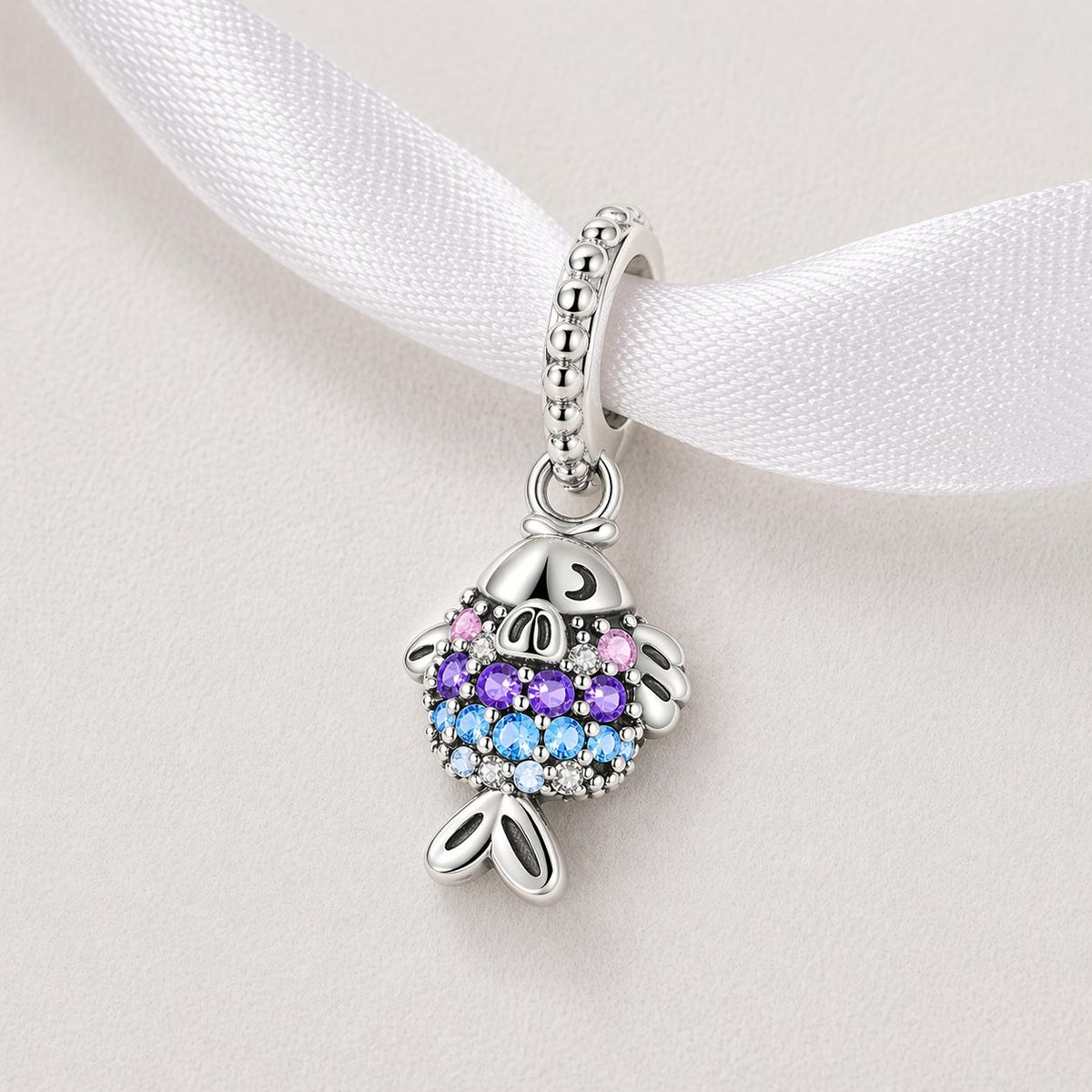 Fish sterling silver charm alternate view