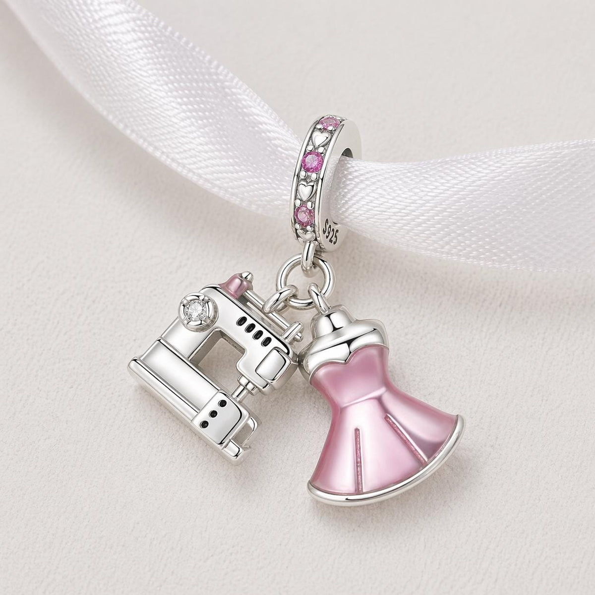 Sewing sterling silver charm alternate view