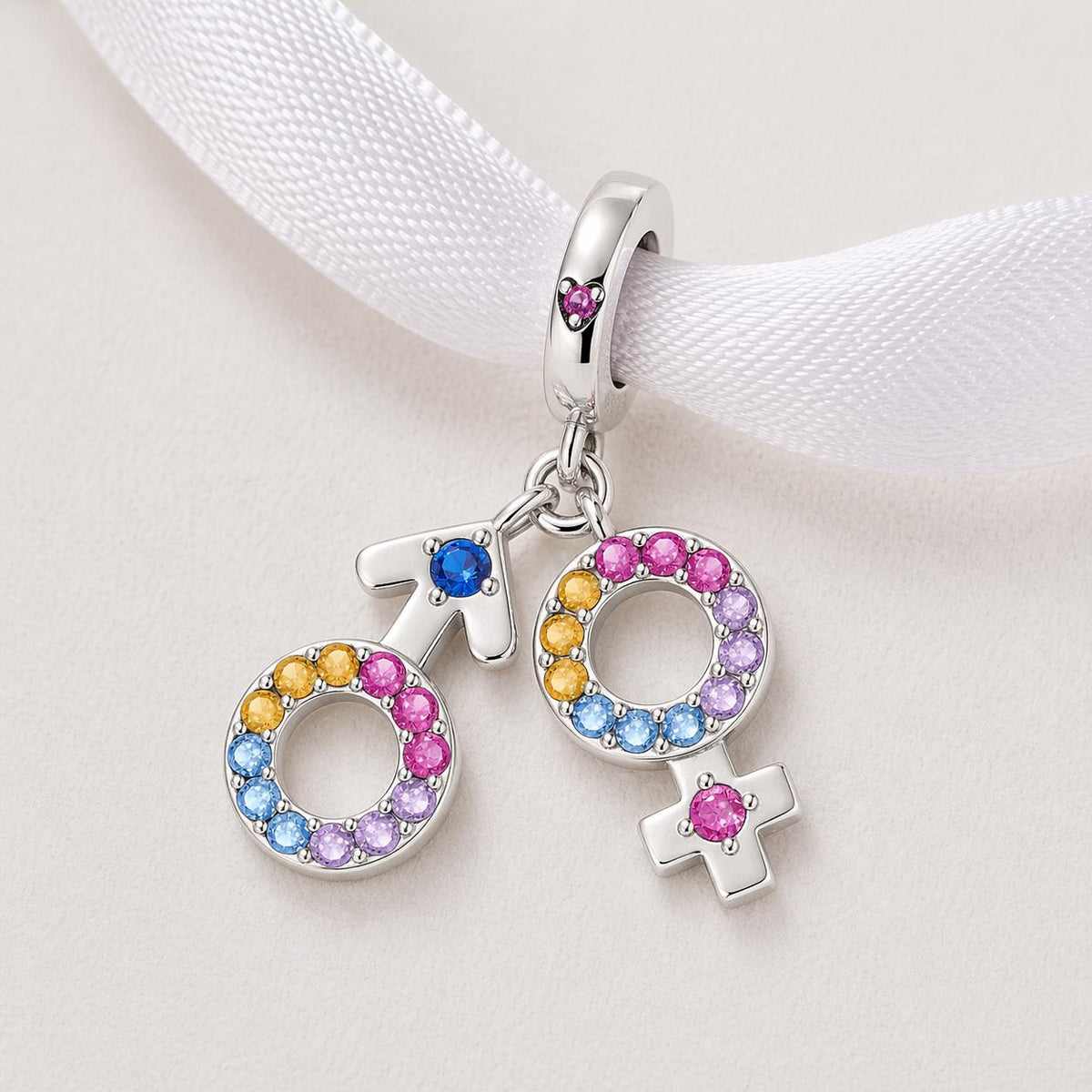 Gender Symbol sterling silver charm alternate view