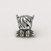 Baby Highland Cow Calf Bead Fits Pandora Charm Bracelet, 925 Sterling Silver Heilan Coo