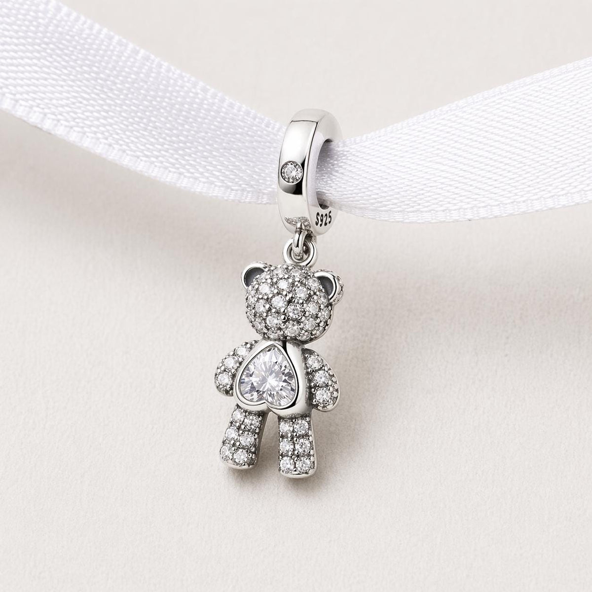 Teddy Bear sterling silver charm alternate view