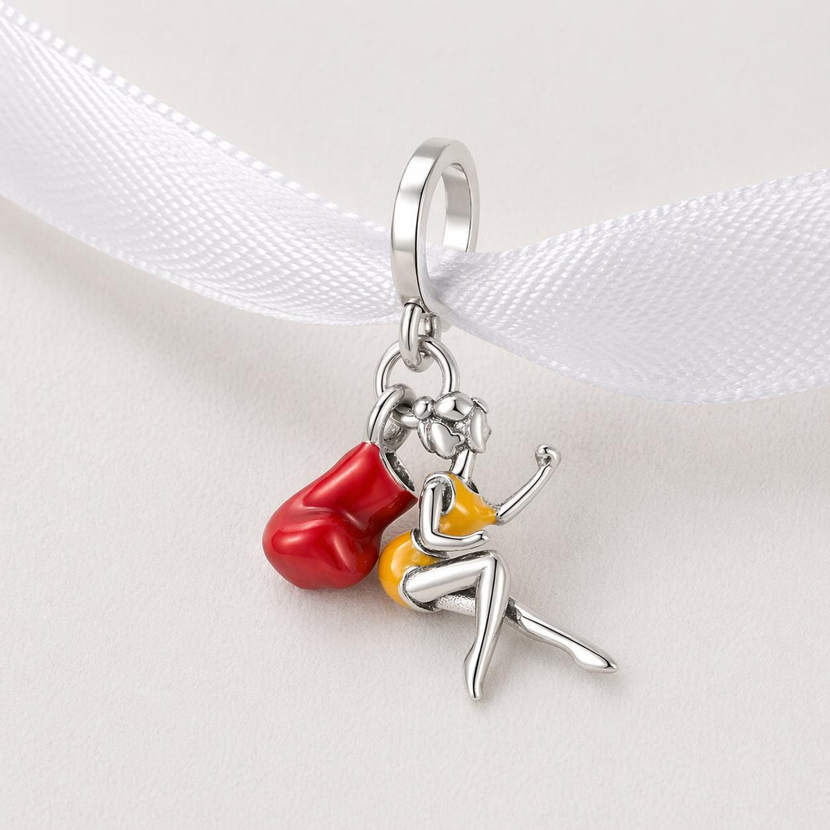 Female Boxer sterling silver charm alternate view
