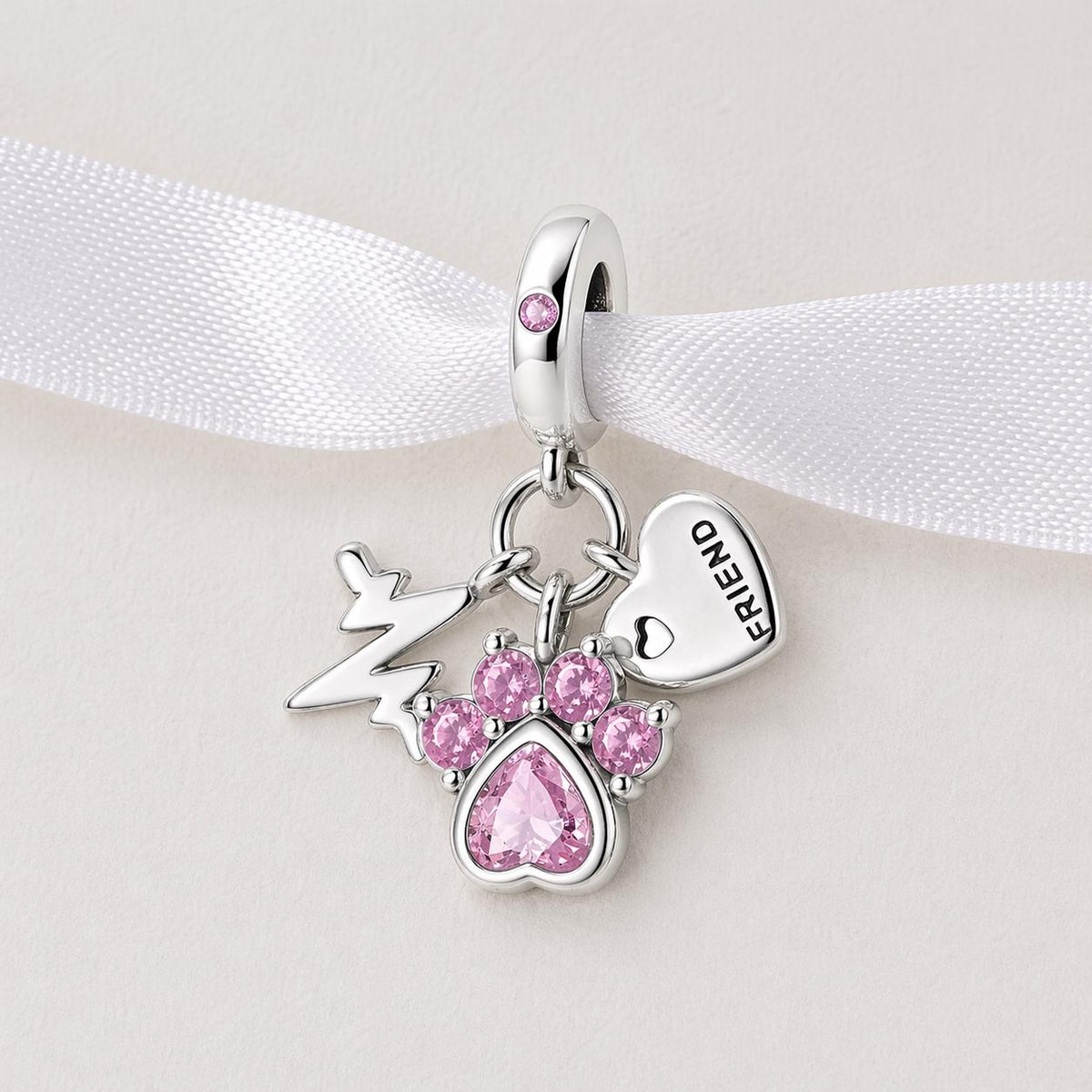Paw sterling silver charm alternate view