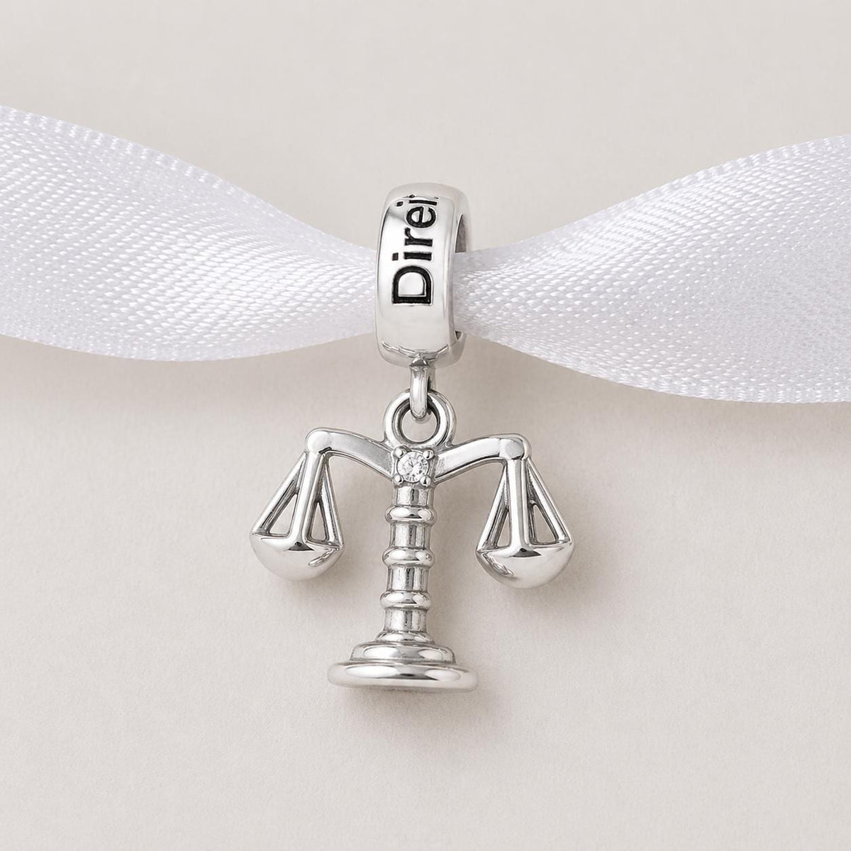 Scales of Justice sterling silver charm alternate view