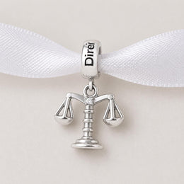 Scales of Justice Bead Fits Pandora Charm Bracelet, Silver Law Attorney Lawyer Graduation Gift