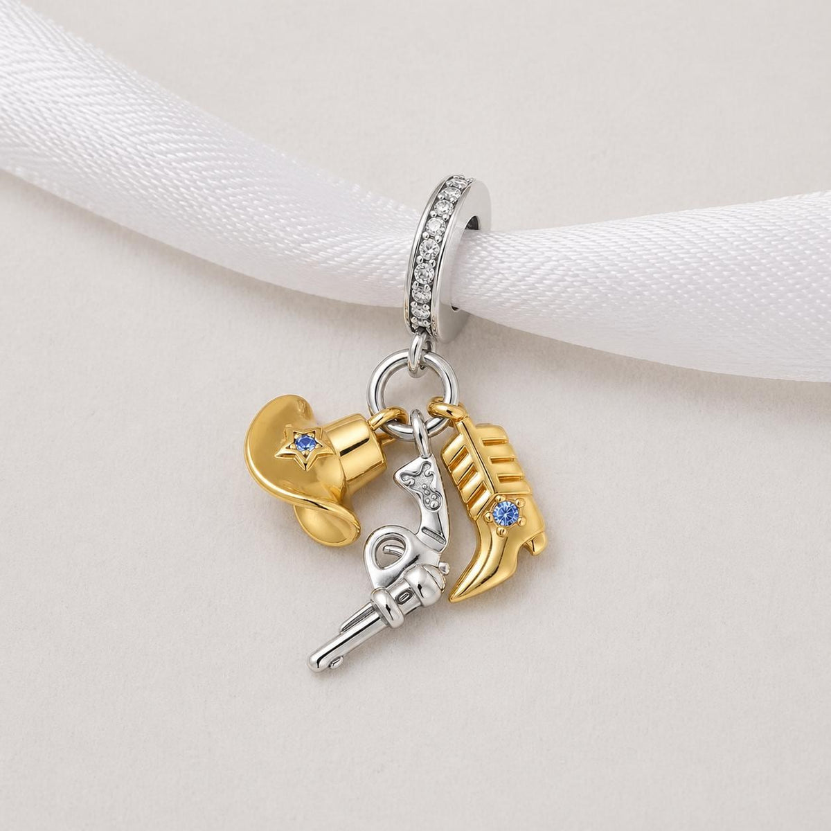 Cowboy Western sterling silver charm alternate view