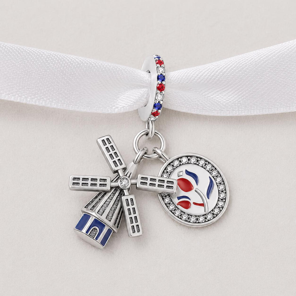 Windmill Tulip sterling silver charm alternate view