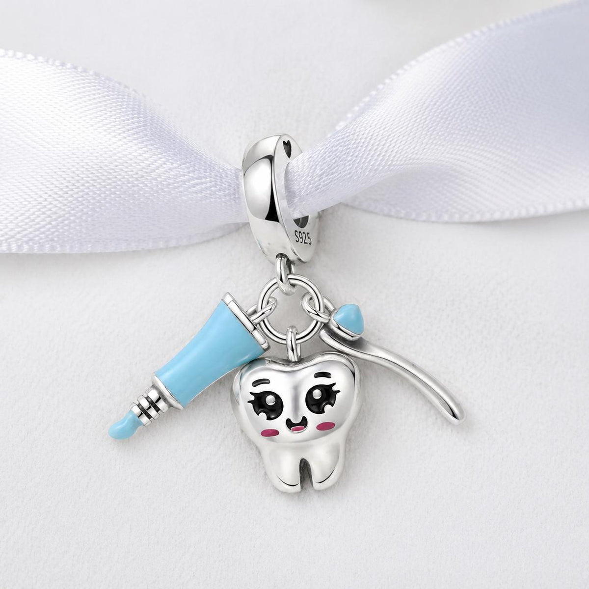 Tooth sterling silver charm alternate view
