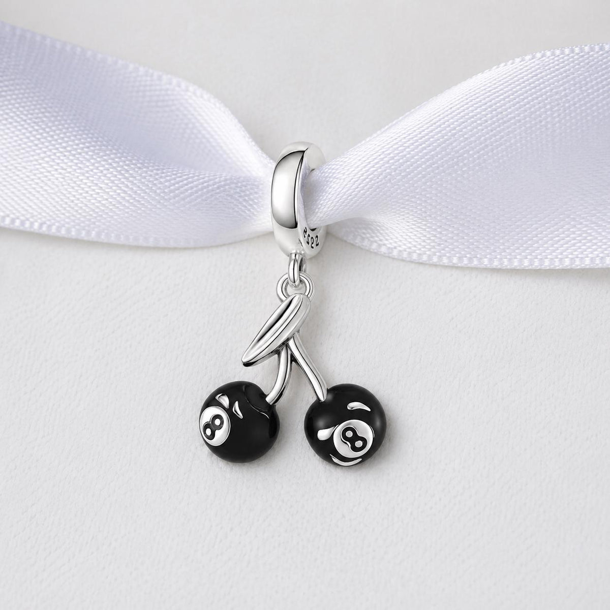 8-ball Cherry sterling silver charm alternate view