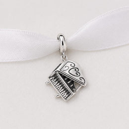 Piano Bead Fits Pandora Charm Bracelet, Silver Musical Instrument Dangle, Music Teacher Graduation Jewelry