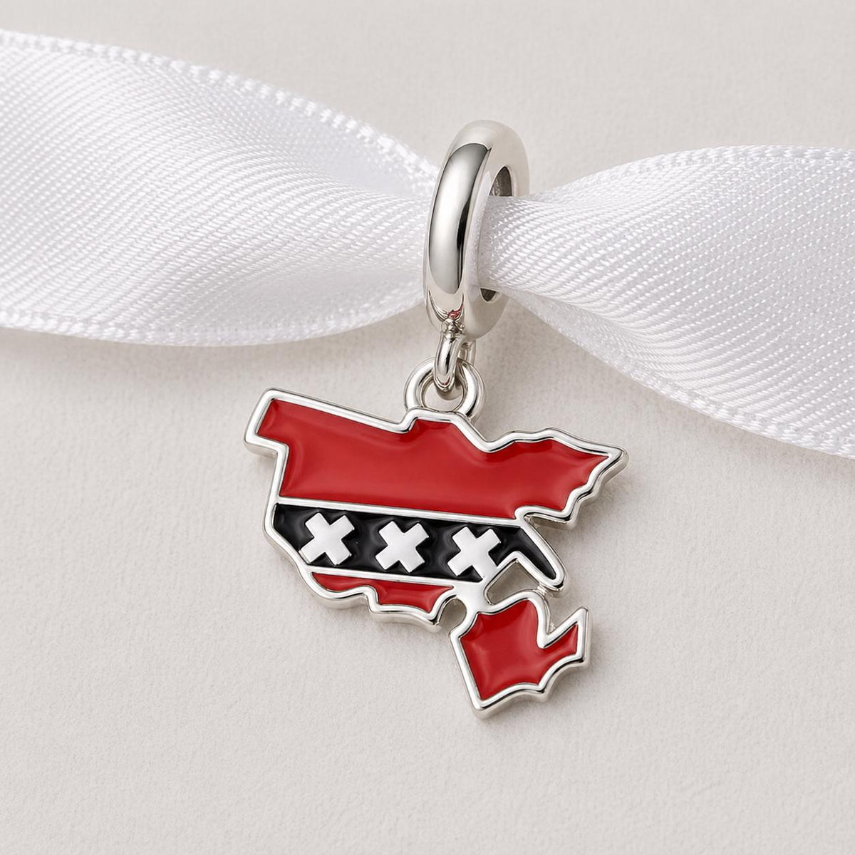 Amsterdam Map sterling silver charm alternate view