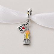 New York Bead Fits Pandora Charm Bracelet, Empire State Building Jewelry, NY Travel Gift
